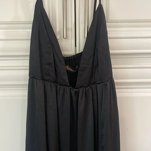 Free People Lexy Dress Long Maxi Boho flowy sleeveless edgy Black size large - Picture 3 of 15